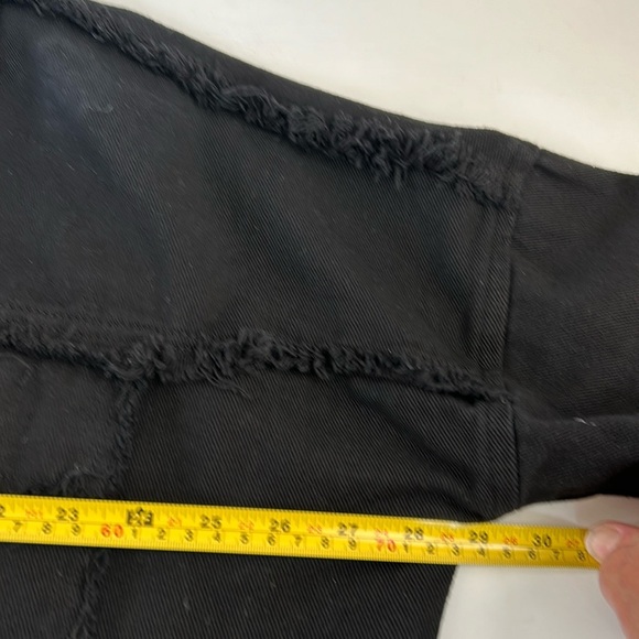 Blue B Collection black Rock & Roll sequins snap closure jean jacket raw edge - Picture 12 of 16